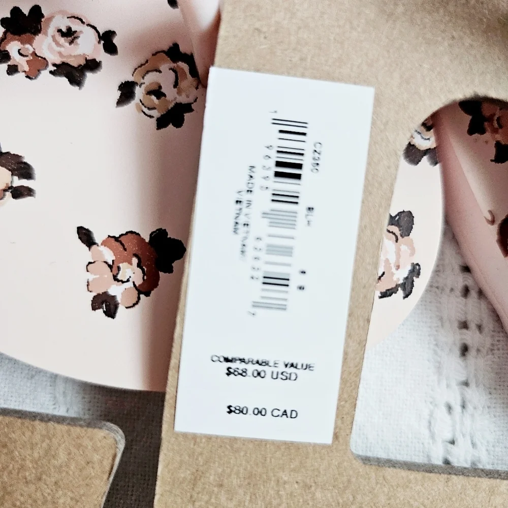Coach Zayn Floral Print Blush Flip Flop Slip On Sandals Pink Flowers Size 6 NEW - Picture 10 of 11
